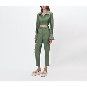 Simkhai 'Carolina' Green Satin Pant Size 2